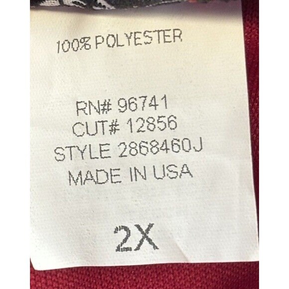 Vtg Y2K Self Esteem Babydoll Top Sz 2X Floral Sheer Red Boho Whimsy - Picture 5 of 5